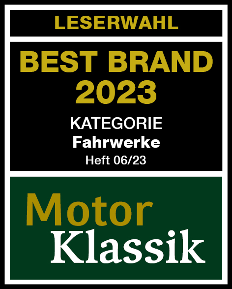 Logo für Best Brand 2023 in der Kategorie Fahrwerke von MotorKlassik für BILSTEIN
